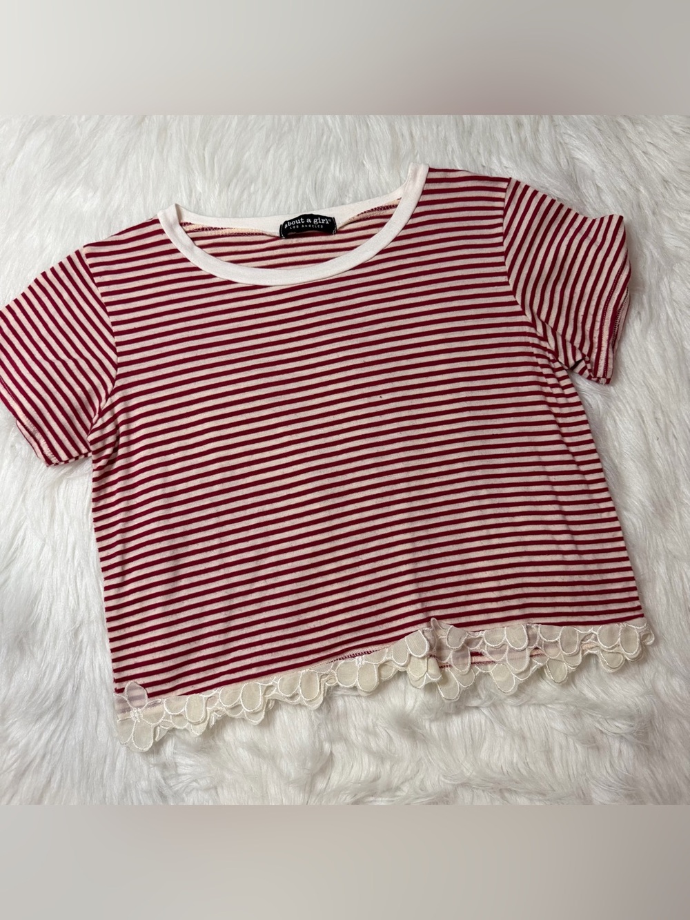 About A Girl Stripped Crop Top